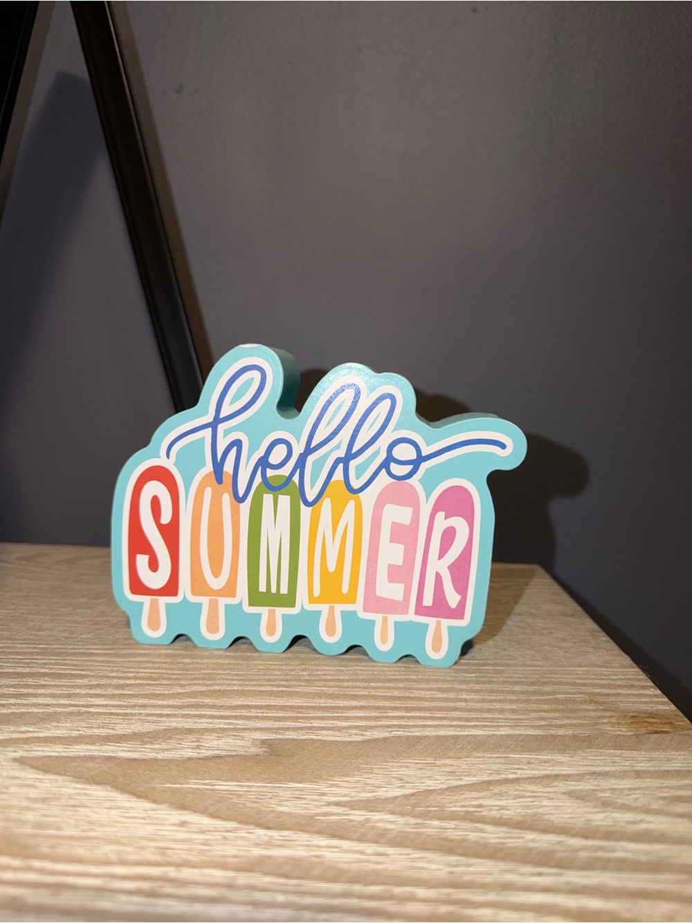 Hello Summer Popsicle Decorative Sign